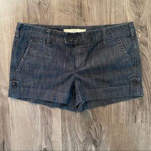Dark denim stretch chino shorts